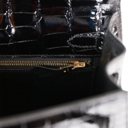 Сумка Hermes Kelly Sellier 25 Black Shiny Alligator